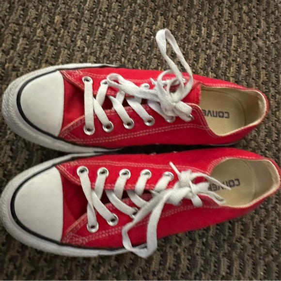 Converse Chuck Taylor All Star Red Low Top Sneakers sz W 9 M 7 Classic Canvas - Picture 6 of 8